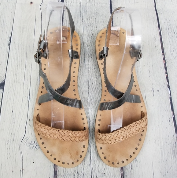 UGG | Jordyne metallic silver & braided strappy sandals - Picture 4 of 9